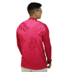 Camiseta masculina raglan manga longa com zíper aerodry estampa de folhas - Imagem 3