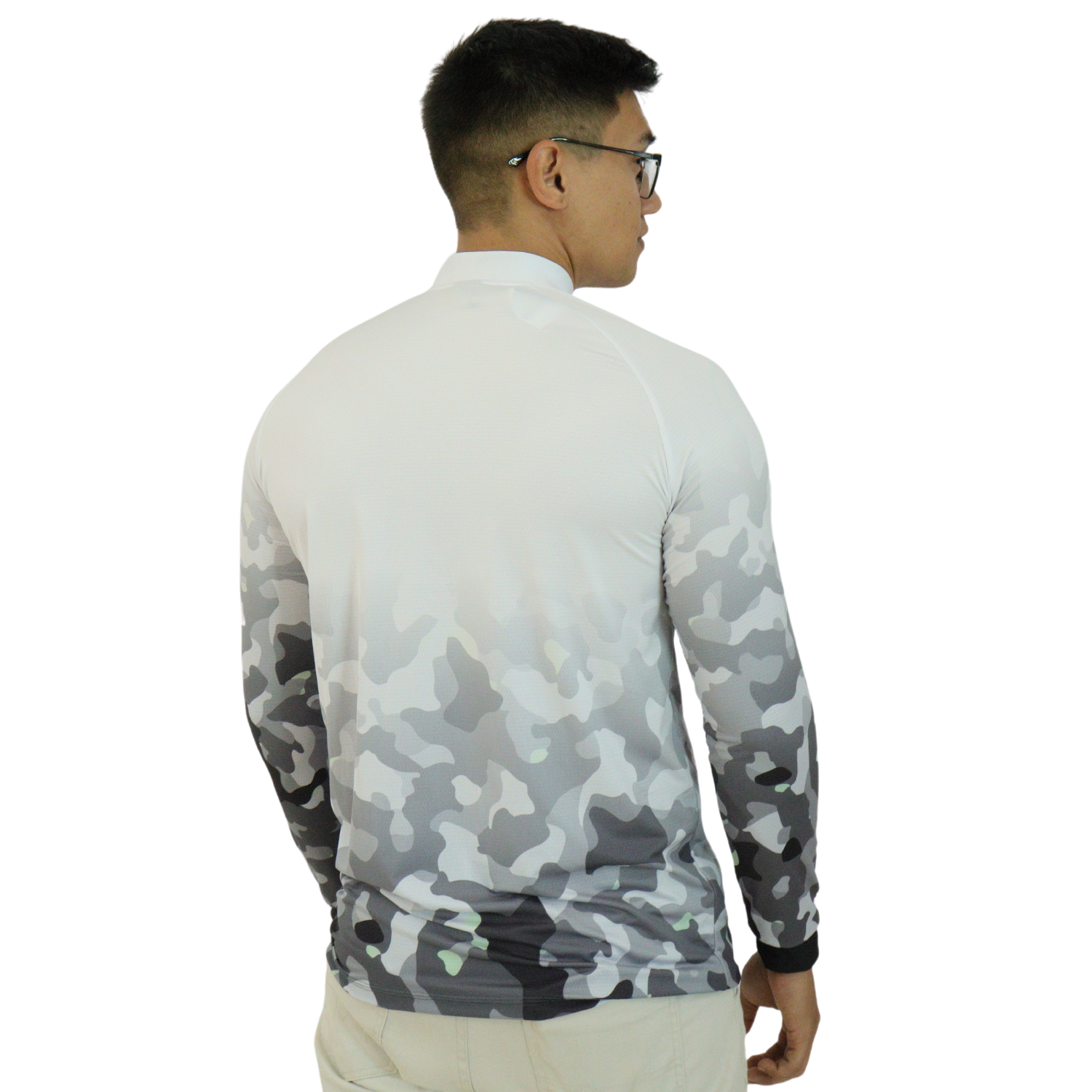 5 Camiseta masculina raglan manga longa com zíper aerodry camuflada - Imagem 3