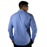 Camisa masculina social slim manga longa tricoline azul celeste - Imagem 3