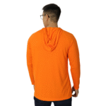 Camiseta masculina com capuz manga longa meia malha pv laranja - Imagem 4
