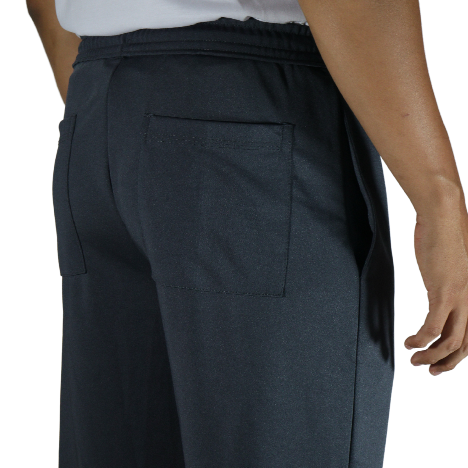 5 Calça masculina com elástico e faixa refletiva helanca colegial cinza chumbo - Imagem 4