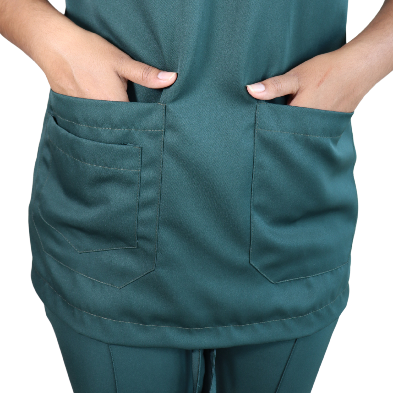 5 Camisa feminina de serviço hospitalar oxford verde musgo - Imagem 5