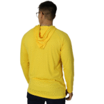 Camiseta masculina com capuz manga longa meia malha pv amarelo - Imagem 4