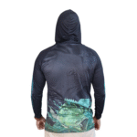 Camiseta masculina com capuz manga longa dryfit preto - Imagem 4