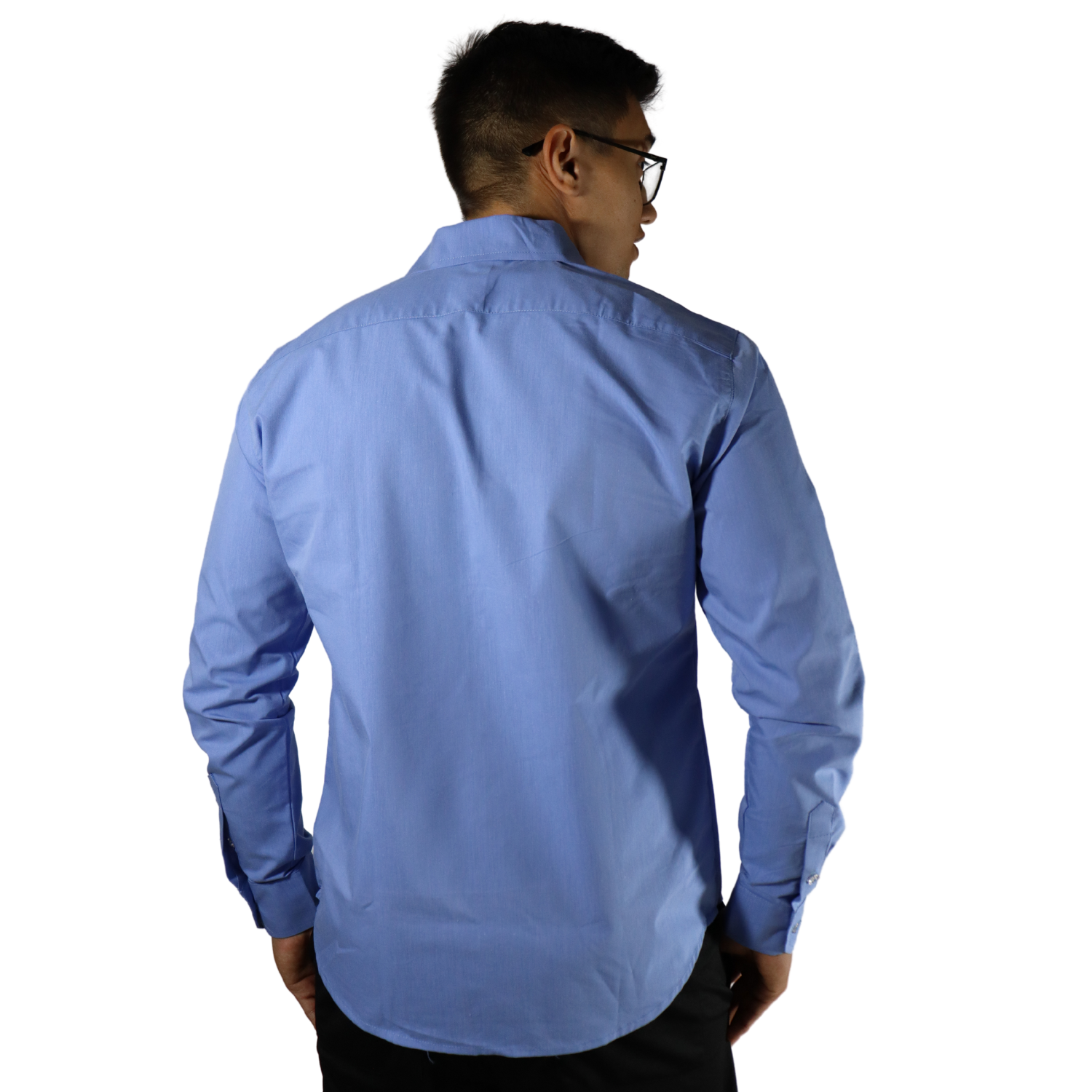 5 Camisa masculina social slim manga longa tricoline azul celeste - Imagem 3