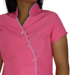 Jaleco feminino hospitalar manga curta oxford pink - Imagem 4