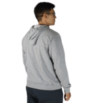 Agasalho masculino com capuz bolso canguru moletom cinza mescla escuro - Imagem 3