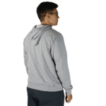 Agasalho masculino com capuz bolso canguru moletom cinza mescla claro - Imagem 2