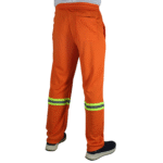 Calça masculina com elástico e faixa refletiva helanca colegial laranja - Imagem 3