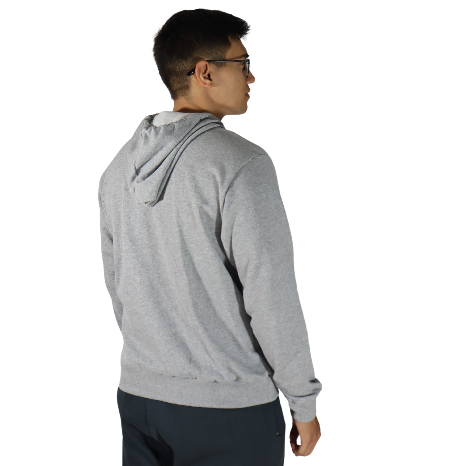 6 Agasalho masculino com capuz bolso canguru moletom cinza mescla escuro - Imagem 3