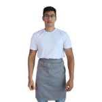 Avental masculino com bolso frontal microfibra cinza claro