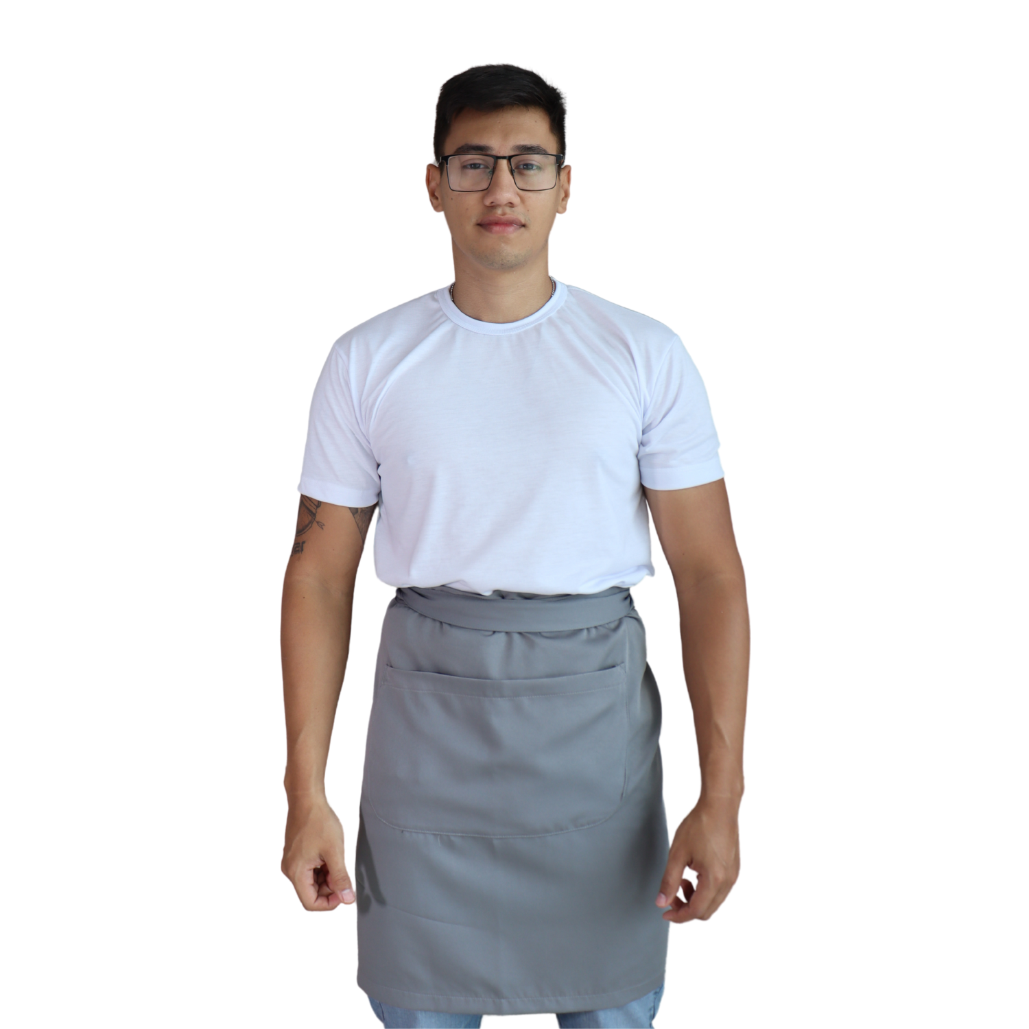 Avental masculino com bolso frontal AVMC017 Avental masculino com bolso frontal microfibra cinza claro - Imagem 1