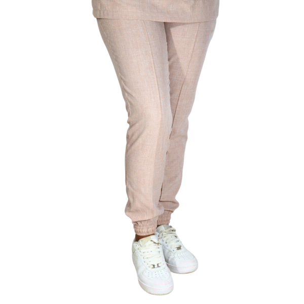 Calça feminina hospitalar tecido oxford melody nude