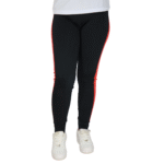 Calça feminina legging com recorte barra lateral tecido suplex vermelho