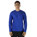 Camiseta tradicional masculina manga longa malha pv azul royal