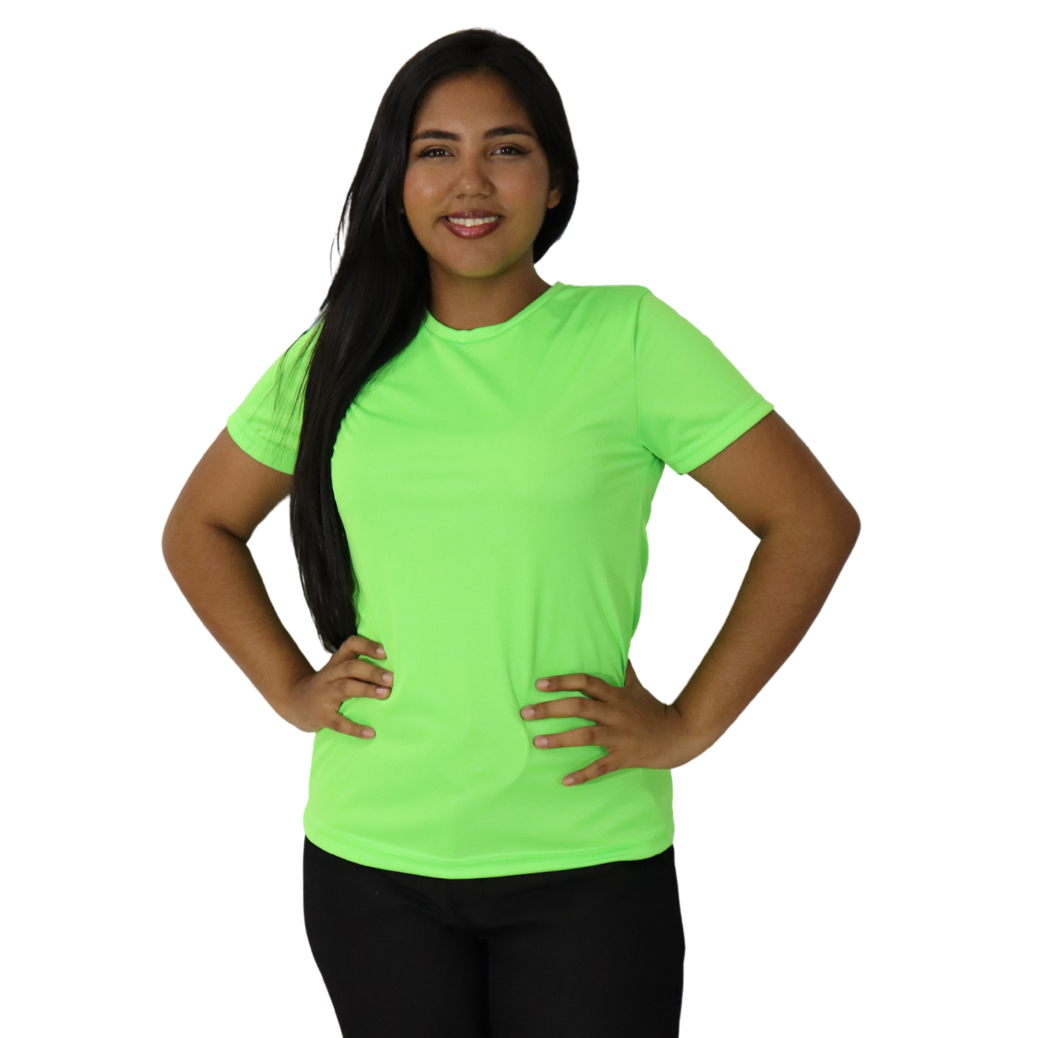 Camiseta feminina fit manga curta gola mesmo tecido cacharrel verde limão Camiseta feminina fit manga curta gola mesmo tecido cacharrel verde limão - Imagem 2