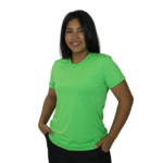 Camiseta feminina fit manga curta gola mesmo tecido dry plus verde