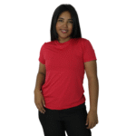 Camiseta feminina fit manga curta gola mesmo tecido dry plus vermelho