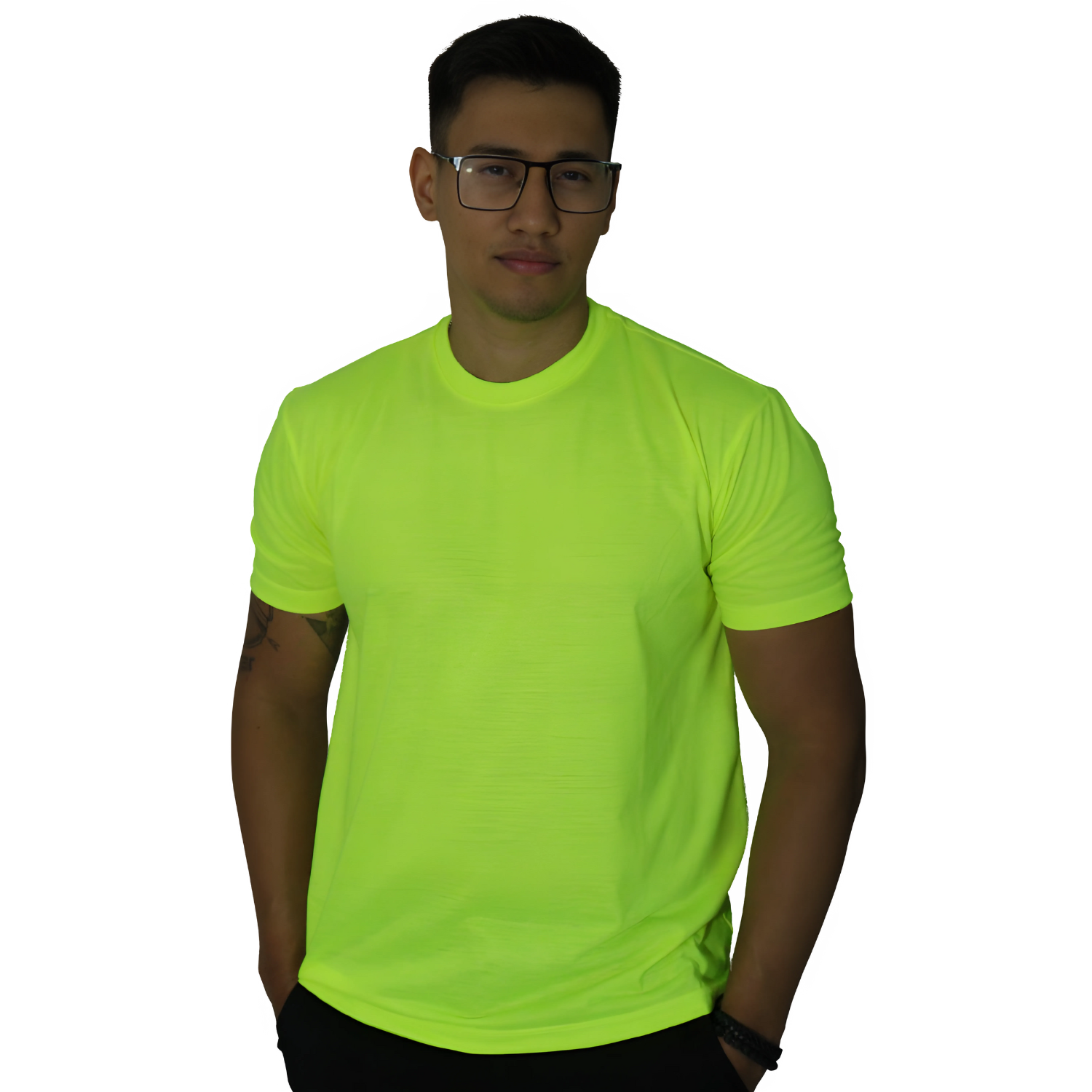 Camiseta maculina gola mesmo tecido malha pv verde floresta Camiseta masculina gola mesmo tecido malha pv verde floresta - Imagem 1