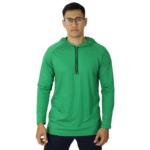 Camiseta masculina com capuz manga longa meia malha pv verde