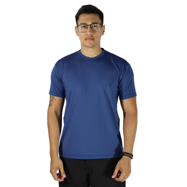 Camiseta masculina fit manga curta dry plus azul marinho