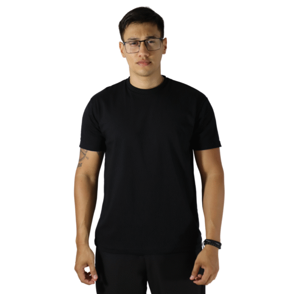 Camiseta masculina malha menegotti confort 100% algodão preto