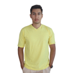 Camiseta masculina manga curta decote v algodão fio 30 amarelo