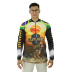 Camiseta masculina manga longa UV 50 Cavalgada amarelo