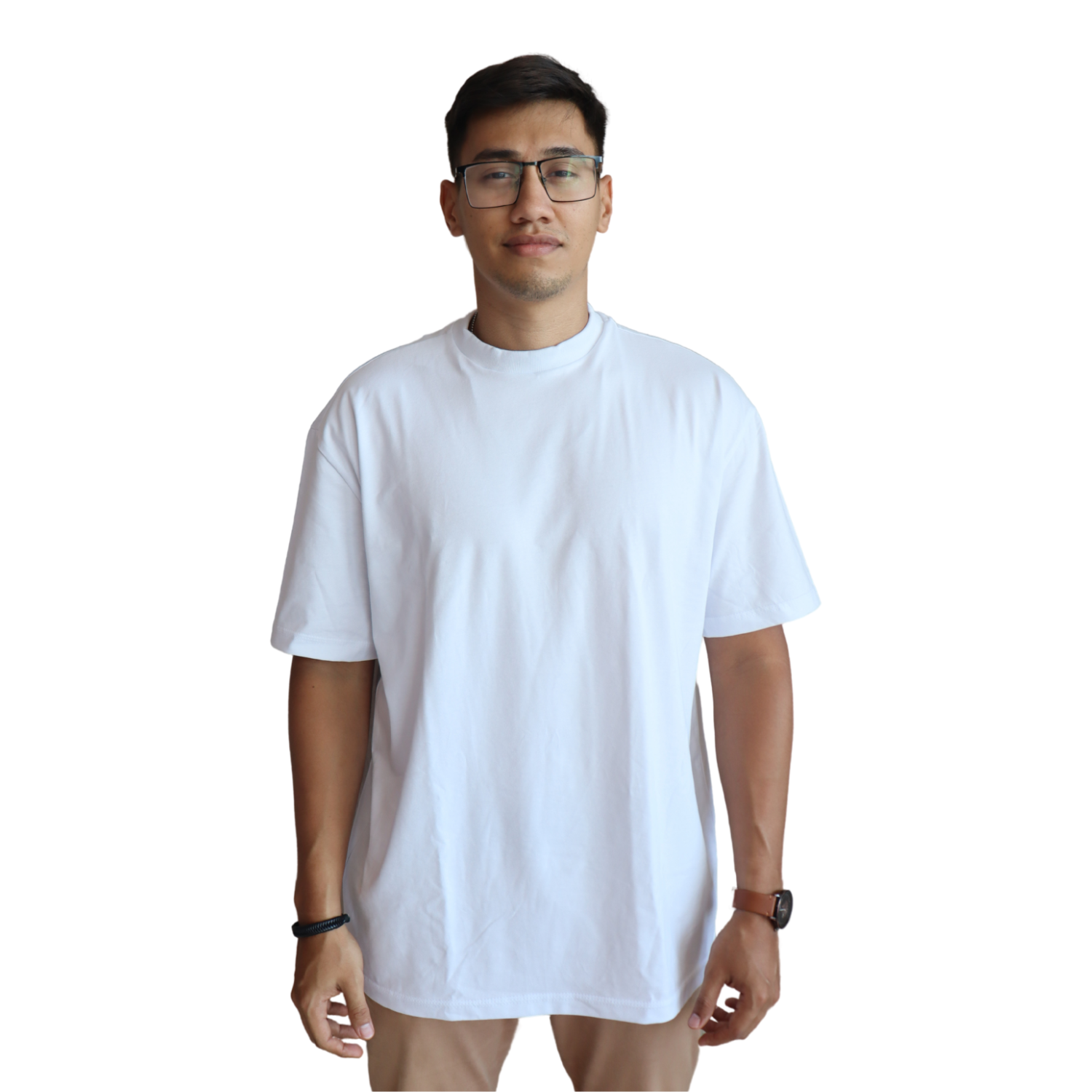 Camiseta masculina oversized gola careca algodão branco Camiseta masculina oversized gola careca algodão branco - Imagem 1