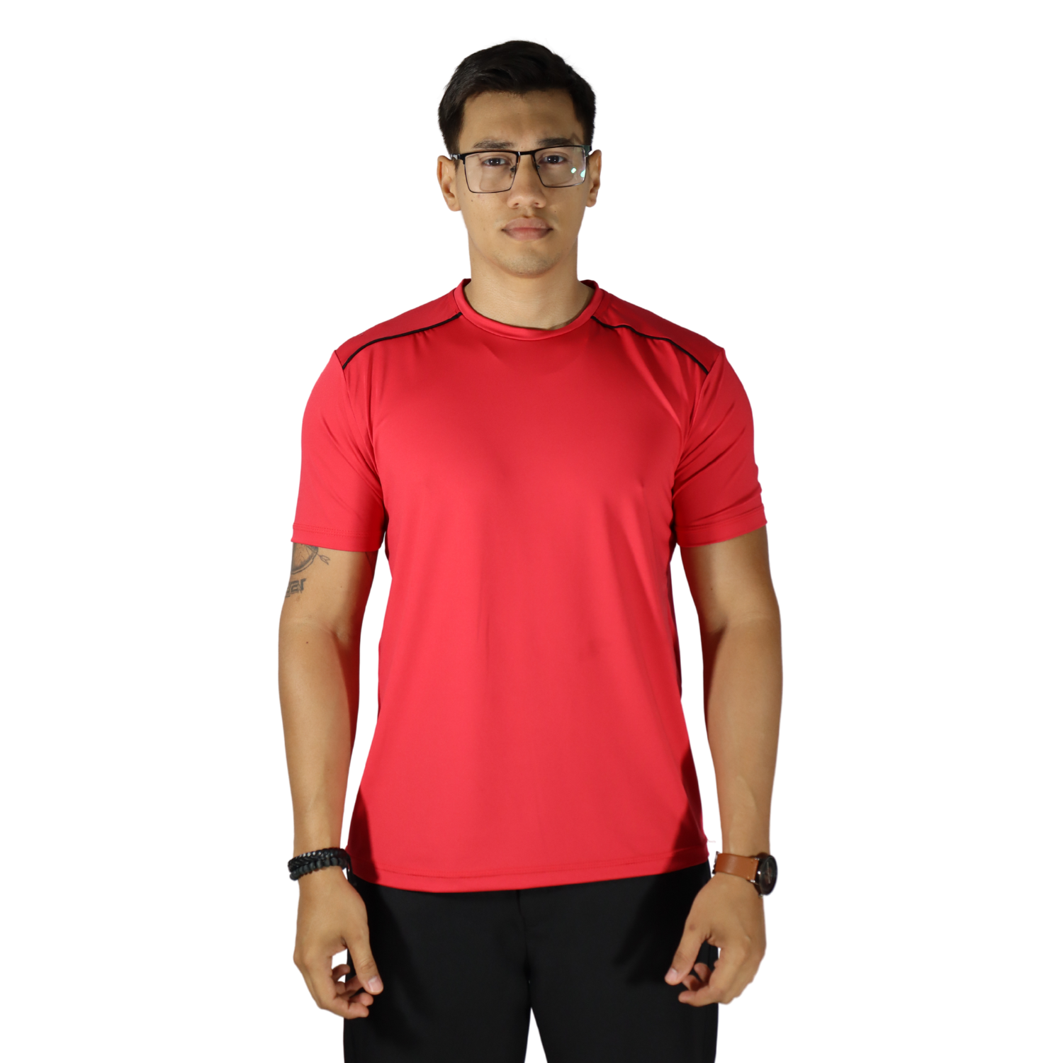 Camiseta masculina recorte com vivo manga curta dry plus vermelho Camiseta masculina recorte com vivo manga curta dry plus vermelha - Imagem 1