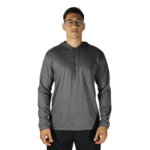 Camiseta masculina com capuz manga longa meia malha pv cinza mescla escuro