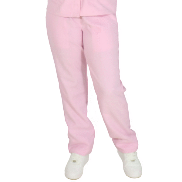 Calça feminina hospitalar tecido oxford rosa