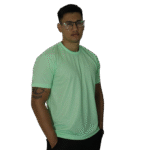 Camiseta masculina gola redonda malha pv verde bebê - Imagem 2