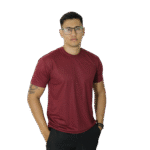 Camiseta masculina gola redonda malha pv vinho