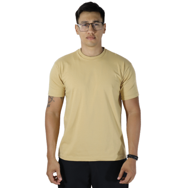 Camiseta masculina malha menegotti confort 100% algodão bege