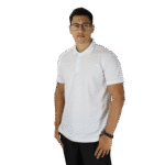 Camisa masculina polo manga curta gola pronta piquet pa branco - Imagem 2