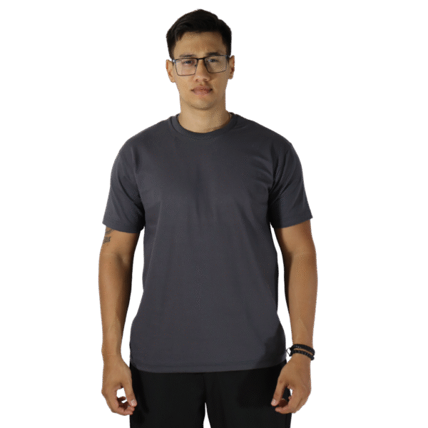 Camiseta masculina malha menegotti confort 100% algodão chumbo