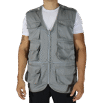 Colete masculino multiuso 9 bolsos cinza
