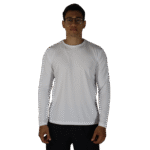 Camiseta masculina fit manga longa gola redonda dry plus branco