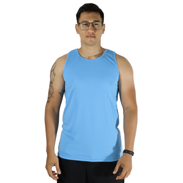 Regata masculina tradicional tecido cacharrel azul celeste