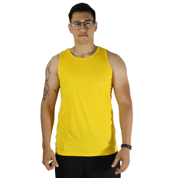 Regata masculina tradicional tecido cacharrel amarelo