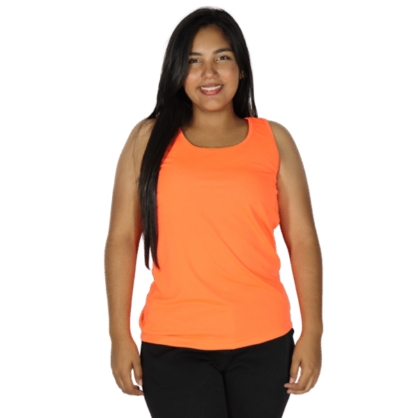 Regata feminina tecido cacharrel laranja