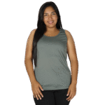 Regata feminina tecido cacharrel cinza chumbo