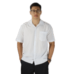 Camisa masculina social clássica manga curta oxfordine branco