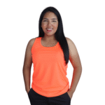 Regata feminina tecido cacharrel laranja neon