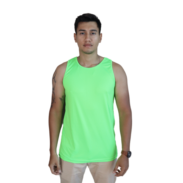 Regata masculina tradicional tecido aerodry verde limão