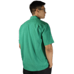 Camisa masculina social clássica manga curta sem bolso oxfordine verde bandeira - Imagem 4