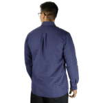 Camisa masculina social manga longa tricoline azul marinho - Imagem 3