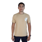 Camiseta masculina Jesus algodão menegotti caqui vinil prata