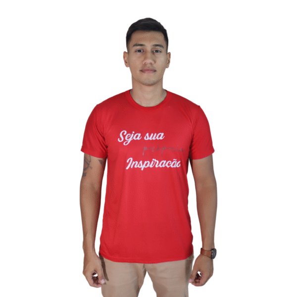 Camiseta Seja sua própria inspiração malha PV vermelha